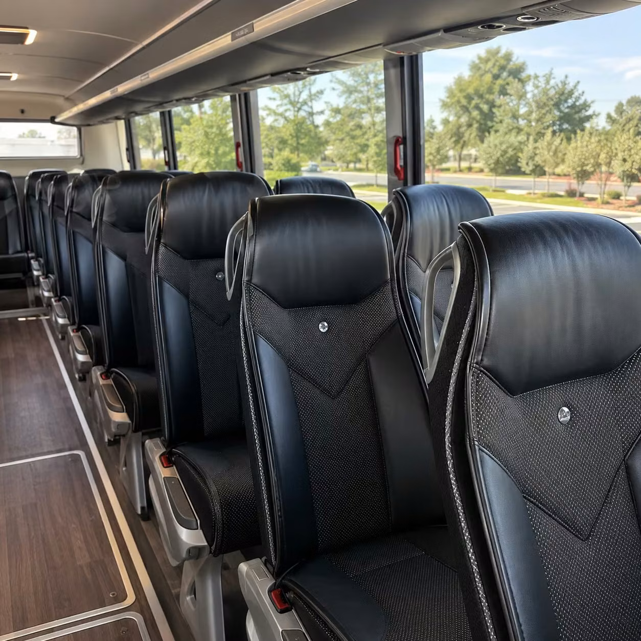 redlands charter bus rental interior